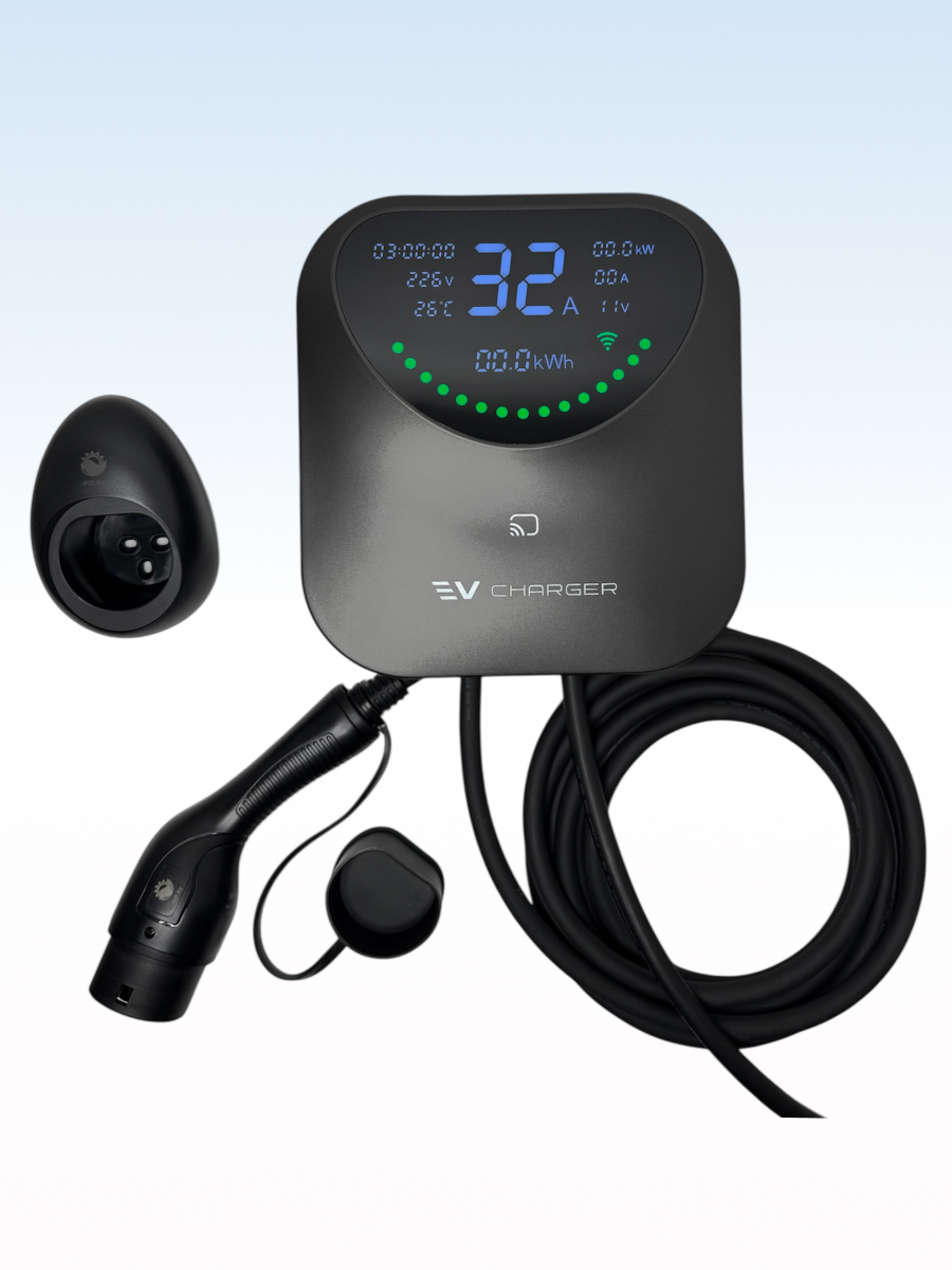 Станция зарядки для электромобиля TYPE-2, 6-32A, 7кВт с WI-FI