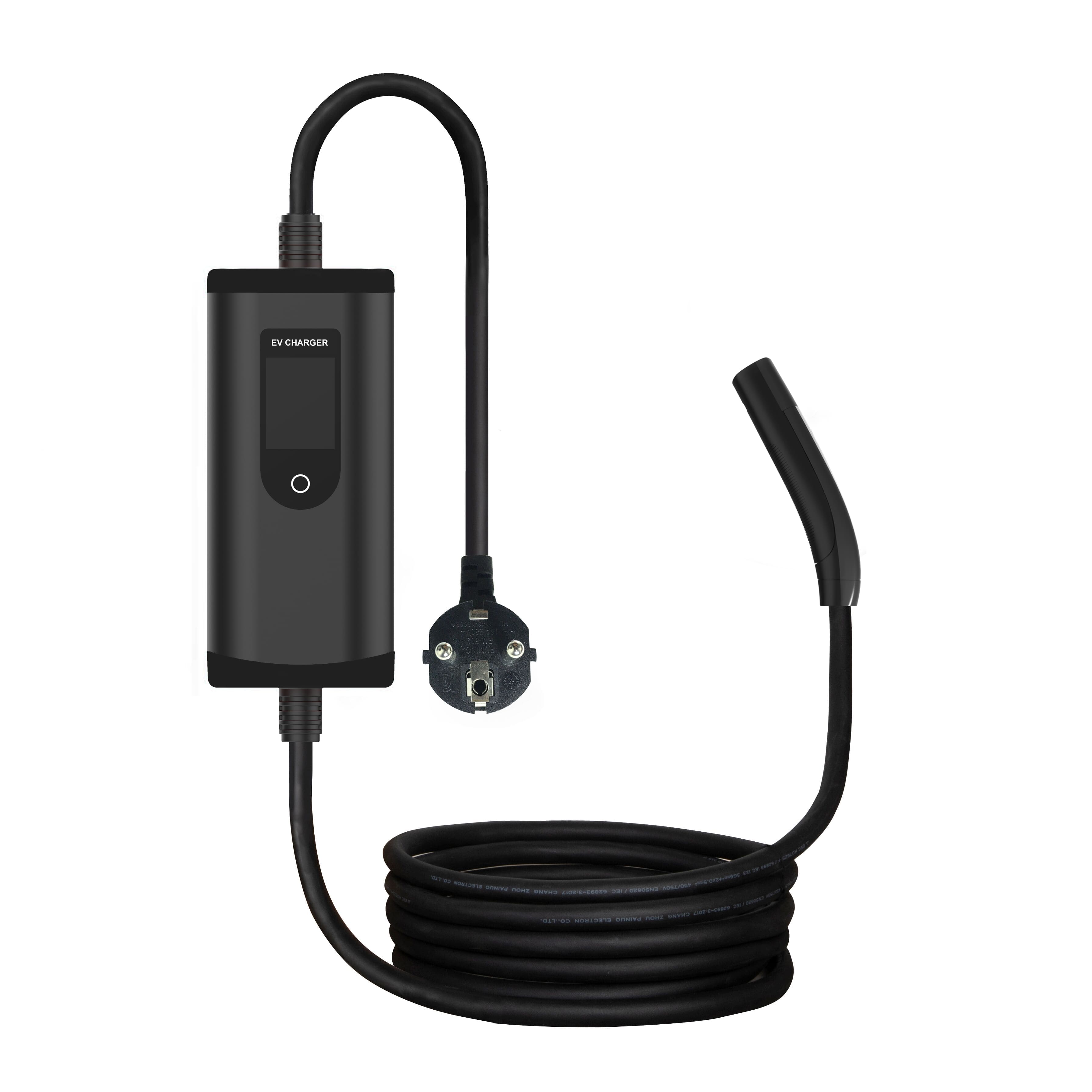 Портативное зарядное устройство электромобиля Tesla/NACS 220В, 7 м (16A) с Wi-fi и дисплеем