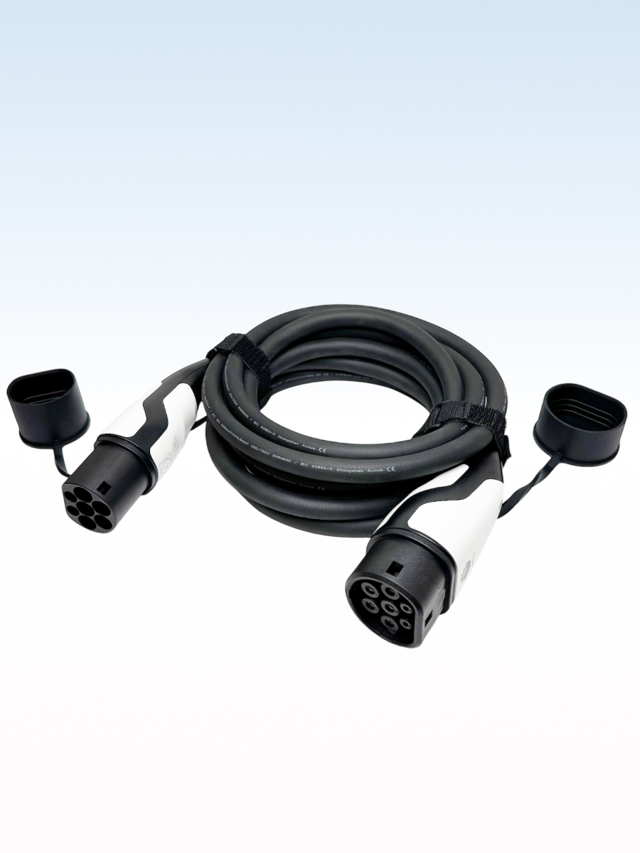 Зарядный кабель для зарядки электромобиля TYPE 2-TYPE 2 на 5 м и 22 кВт