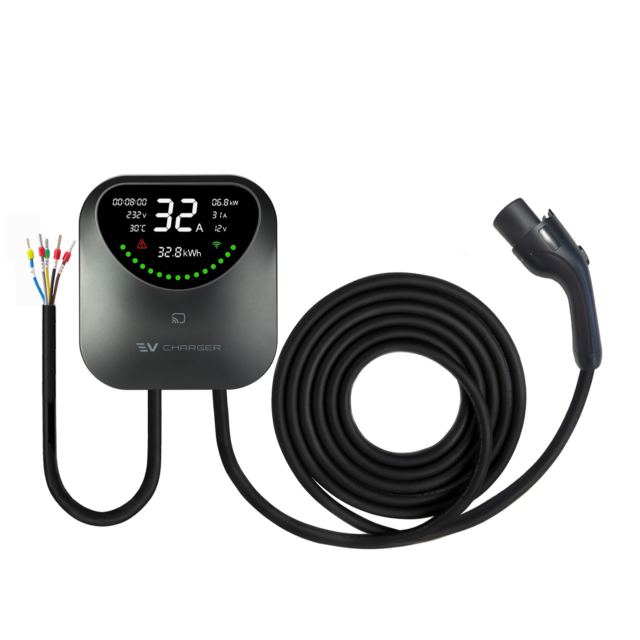 Станция зарядки для электромобиля GBT, 6-32A, 7кВт с WI-FI