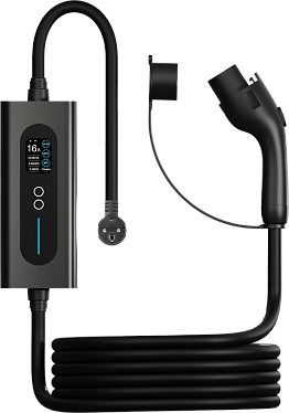 Портативное устройство для зарядки электромобиля GBT, 220В, 5 м, с дисплеем