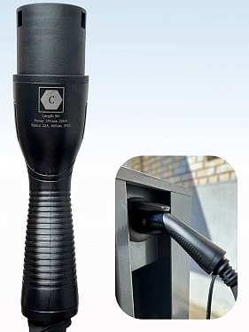 Зарядный кабель-спираль для зарядки электромобиля TYPE 2-TYPE 2 на 7 м и 22 кВт (трехфазный)