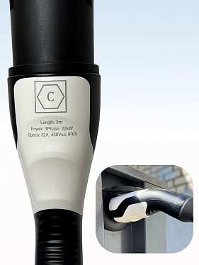 Зарядный кабель для зарядки электромобиля TYPE 2-TYPE 2 на 7 м и 22 кВт