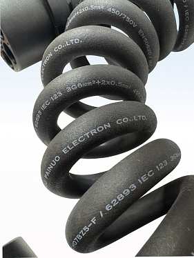 Зарядный кабель-спираль для электрокара TYPE 2-GBT на 7 м и 7 кВт