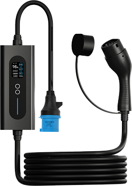 Портативное зарядное устройство для электромобиля TYPE 2, 220В, 7 м, с дисплеем и Wi-fi