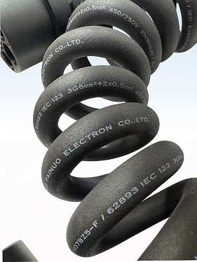 Зарядный кабель-спираль для зарядки электромобиля TYPE 2-TYPE 2 на 7 м и 22 кВт (трехфазный)